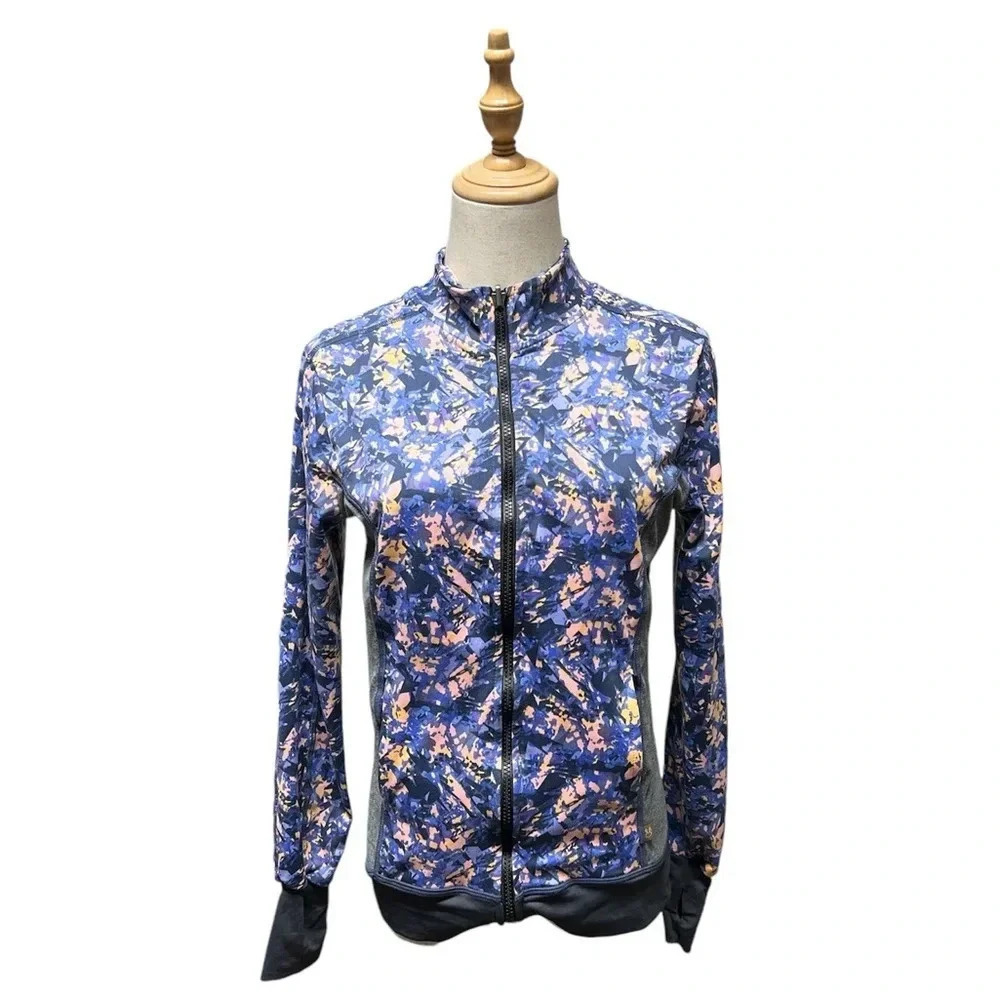 Maaji Womens Long Sleeve Reversible Athletic Jacket Purple Pink Gray Size S